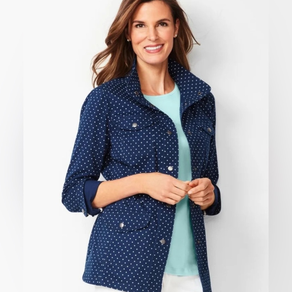 Talbots polka dot button up XS jacket EUC